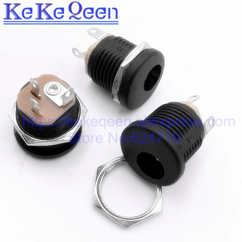 

10Pcs DC-022 5.5*2.1/2.5mm DC-022M DC Power Socket/ DC Connector Panel Mounting DC022 5.5x2.1mm 5.5x2.5mm