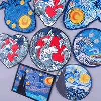 Buy Van Gogh Embroidered Patches For Clothing Stickers Hippie Heart Patch Accessories Iron On Patches On Clothes Embroidery Patch Online - Image 5
