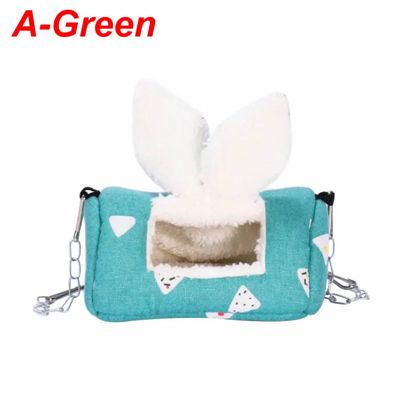 Little Pet nest Hamster nest Cute Pet Soft Nest Squirrel Hamster Bed Cotton Warm Comfortable Hangable Nests - Цвет: A-Green