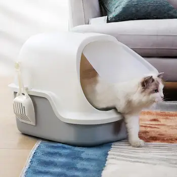 

Cat Litter Box Fully-enclosed Extra-large Cat Toilet Anti-spatter Deodorant Sand Pot Feces Pot Deodorant Cat Supplies