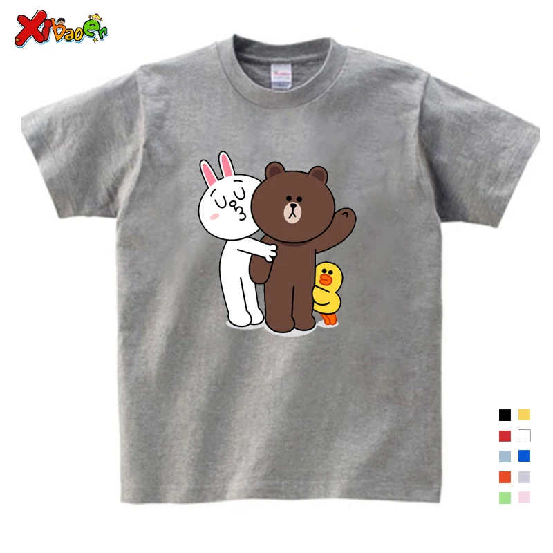 T-shirt Детские зимние толстовки с капюшоном; детские толстовки из хлопка премиум-класса; Модный милый мультяшный принт с кроликом; свитшоты; От 2 до 8 лет - Цвет: T-shirt