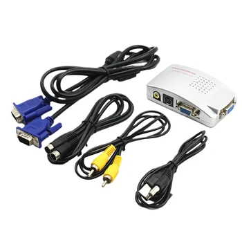 

Signal Home Laptop Universal Computer VGA To TV PC Converter Box RGB Small Video Adapter Composite Switch AV