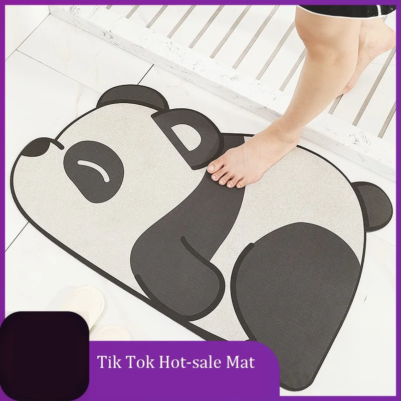 

1pc Entrance Door Floor Mat Cartoon Hallway Mat Rectangle Non-Slip Foot Pad Absorbent Carpet For Hallway Bathroom Kitchen