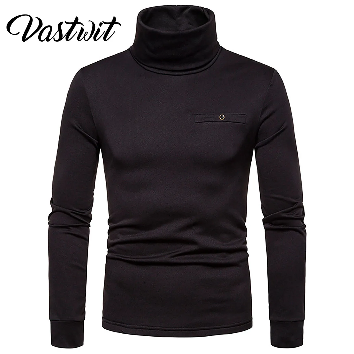 Men Thermal Underwear Turtleneck Tops Spring Autumn Winter Bottoming