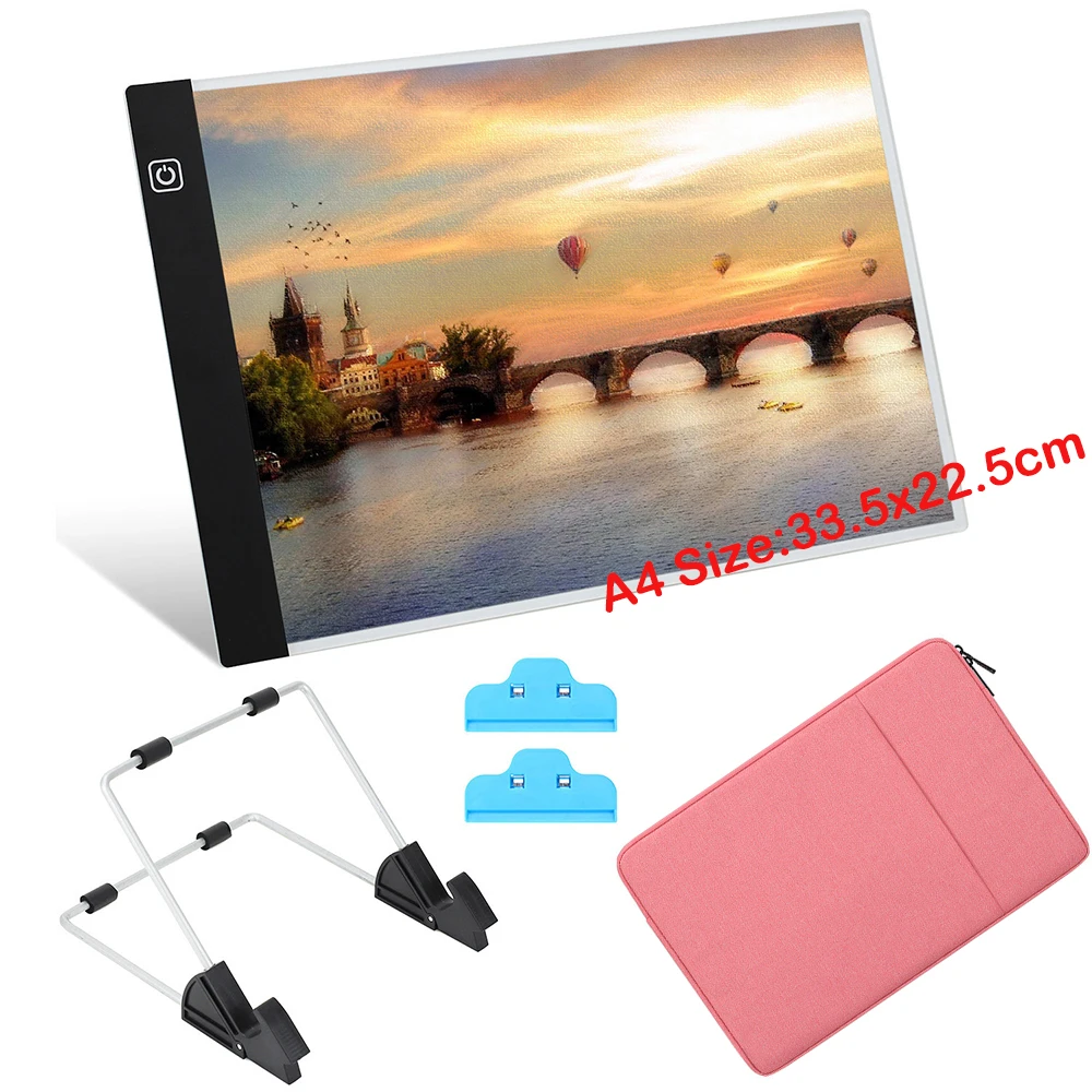 

Diamond Painting Cross Stitch Accessories Tool A4 LED Light Pad Tablet Storage Bag 5D Diamond Embroidery with bracket clip