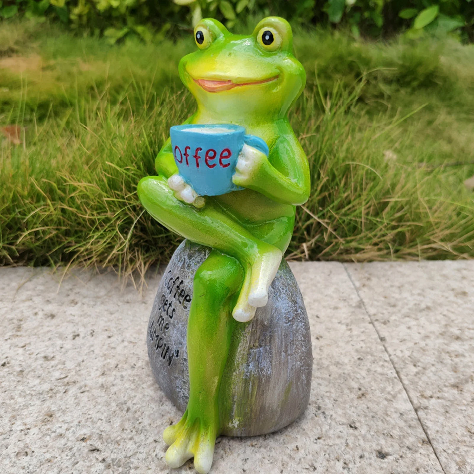 3D Mini Resin Green Frog Statue Figurine Cute Craft Ornaments For Home Living Room Windowsill Garden Sculpture Decoratio | Дом и сад