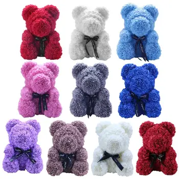 

Artificial Flower Rose Bear Doll Valentine Day Christmas Gift Wedding Decor