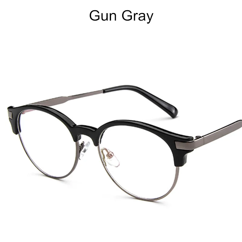 KOTTDO, классические круглые очки, оправа для женщин, винтажные очки для глаз, оправа для мужчин, компьютер, очки по рецепту, оправа - Цвет оправы: gun gray