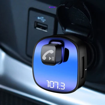

New Dual USB Car Aux Fast Charging Bluetooth Car MP3 Handsfree FM Transmitter U Disk Music Player Vehicle Bluetooth Receiver