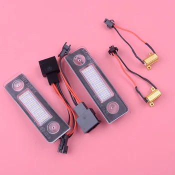 

DWCX 2pcs 12V 3W White LED Number License Plate Lamp Light Fit For Skoda Octavia II 1Z Roomster 5J