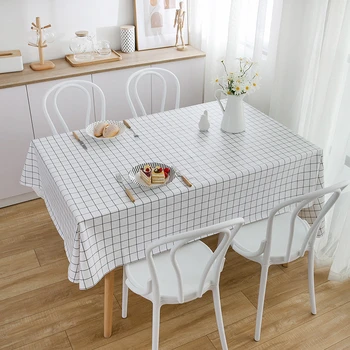 

Simple Plaid Pattern Waterproof PVC Tablecloth Multi Sizes Oilproof Free Wash Table Cover Coffee Table Anti-dirty Cloth