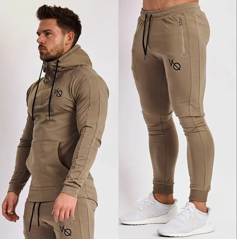 

2019 New fashion Print Men Sport Set Spring Tracksuit long Sleeve Hoodie Sweatshirt GYM Fitness Pants Workout Running Suit