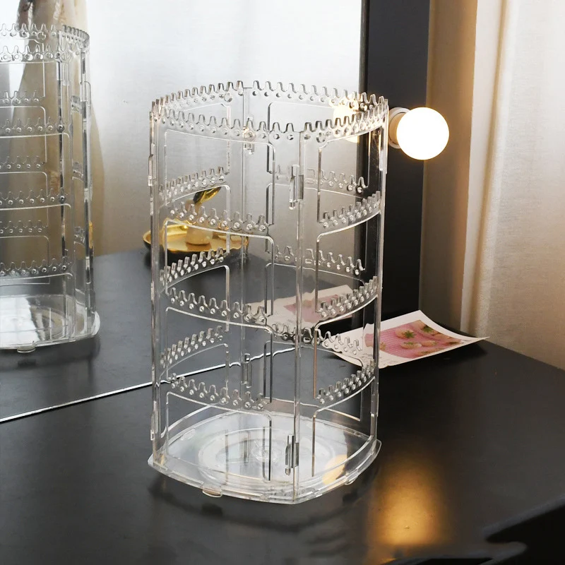 Decoración del hogar Cajas y organizadores de joyas Contenedor Almacenamiento del Soporte de la joyería con un Compartimiento Se Puede superponer Sin Tapa Wetour Caja Almacenamiento Soporte exhibición Organizador Soporte Transparente
