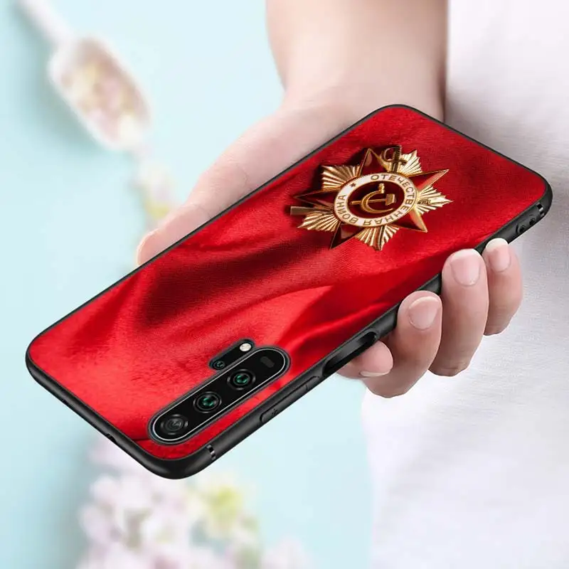Черный силиконовый чехол России российские флаги Эмблема для huawei Honor 10i 9X8X20 10 9 8 Lite 8A 7A 7C Pro удобный телефонный футляр