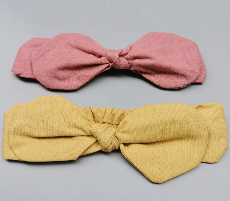 Корейские Детские аксессуары, новинка, Экологичная повязка на голову для новорожденных, Детские резинки для волос из хлопка и льна, повязка на голову с цветком для детей от 0 до 2 лет