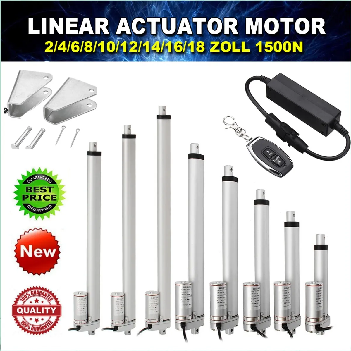 Details about   1500N Linear Actuator 2"-18"330lbs/12V Electric Window Opener Motor with Bracket 