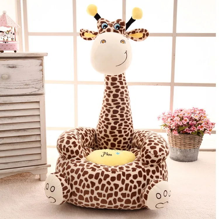 Мультфильм Детское сиденье диван удобный PP хлопок животных Жираф маленький большой размер детское портативное кресло подарки для детей - Цвет: Yellow1