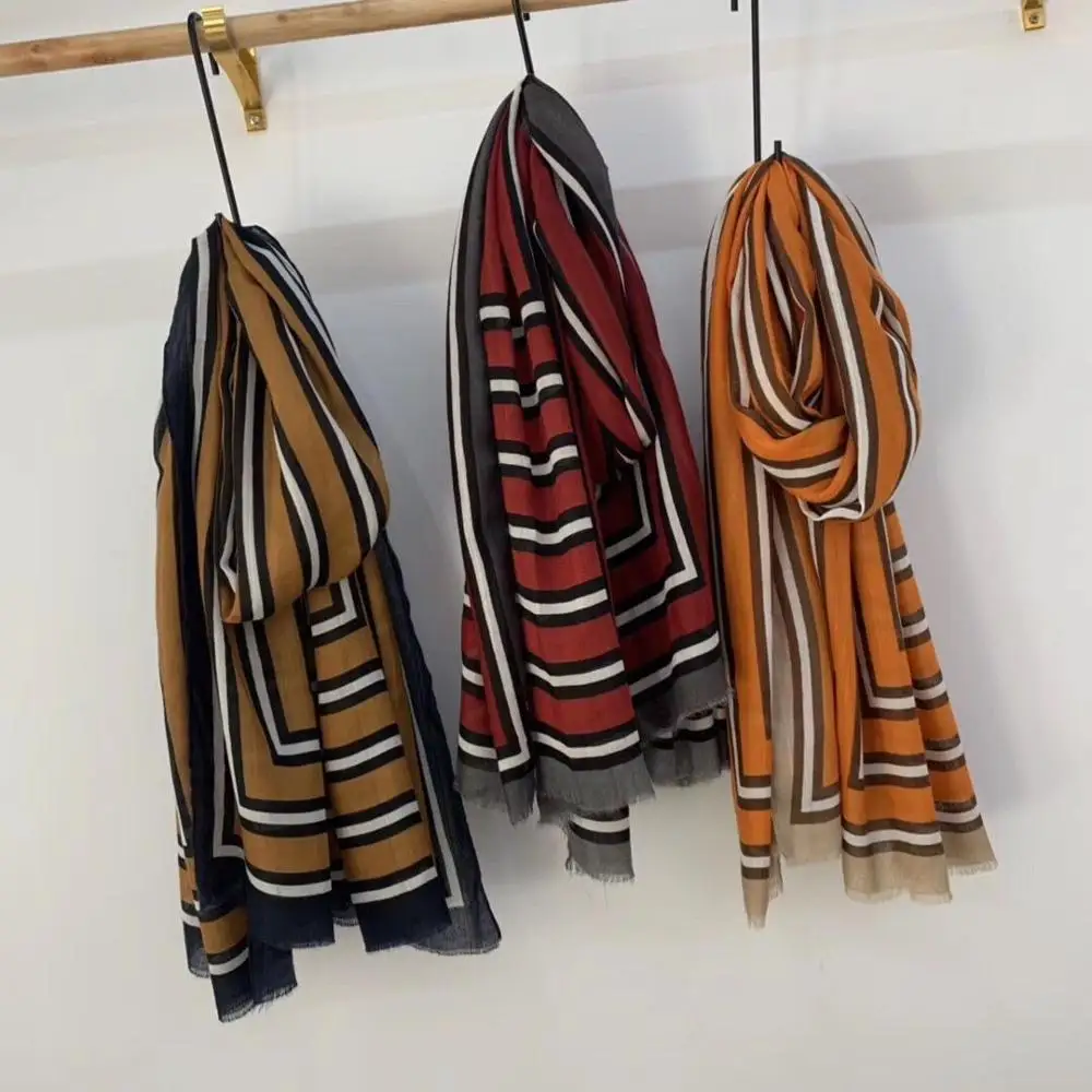 

2019 Newest Geometry Pattern Cotton Frayed Scarf 3Colors 10pcs/lot