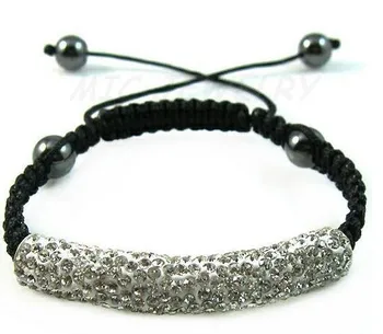 

t35st DHL Free Best 10mm Micro Pave Disco Ball Bead Bracelet Tube women men lot jewelry crystal