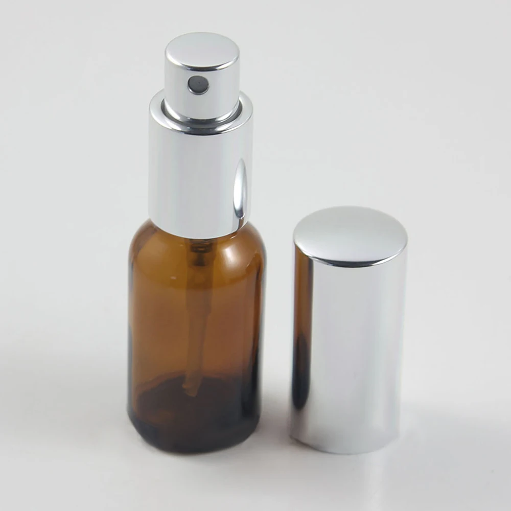 

Frosted Amber Glass Pump Bottle with Lotion,10ml Brown Spray Bottle