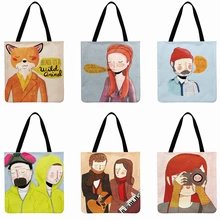 Женская сумка-тоут с принтом свежих персонажей, складная сумка для покупок, сумка через плечо в скандинавском стиле, многоразовая пляжная сумка