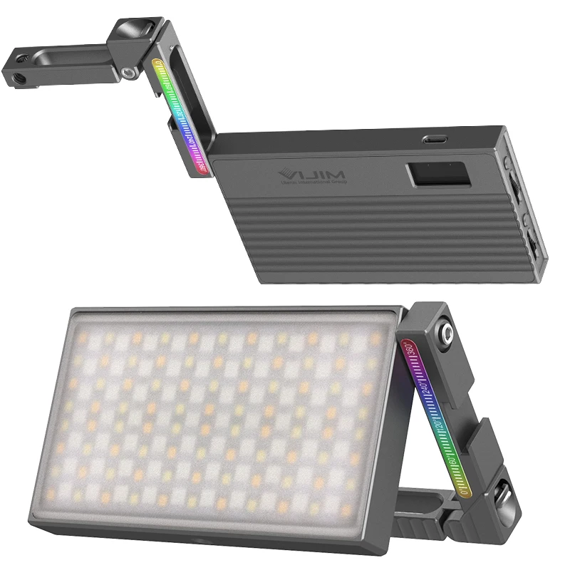 VIJIM R70 Full Color Dimmable RGB led video Light with Magic Arm