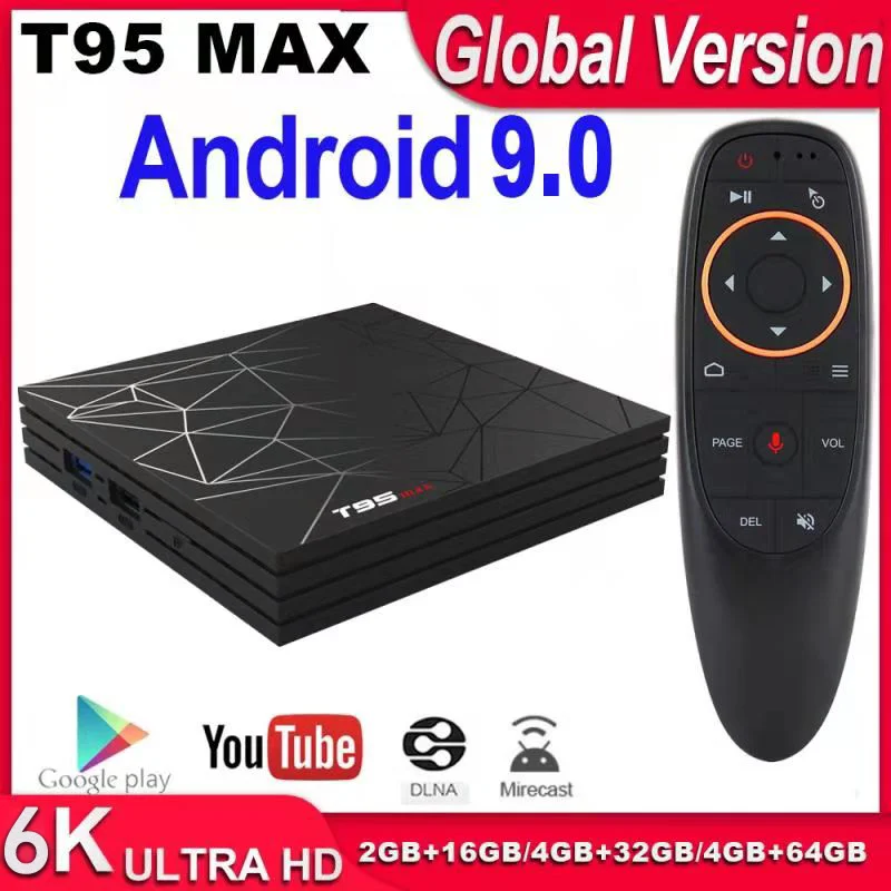ТВ-приставка T95 max 2G16G 4 + 32/64 ГБ Android 9 0 H6 Rom Ip | Электроника