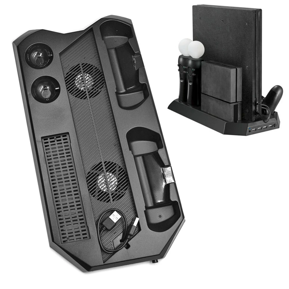 Тонкая зарядная стойка-витрина для демонстрации вертикальная подставка Вентилятор Кулер контроллер зарядное устройство концентратор для PS4 Pro