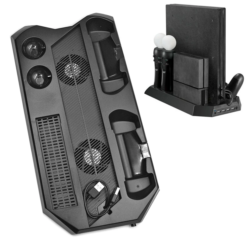  Slim Charging Display Stand Showcase Vertical Stand Fan Cooler Controller Charger HUB for PS4 Pro