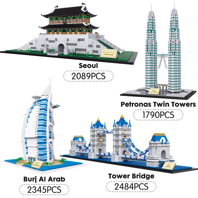 Burj AI ArabToy сборный создатель знаменитая архитектура башня Египетские пирамиды Лондон двойной мост модель строительные блоки кирпичи игрушка