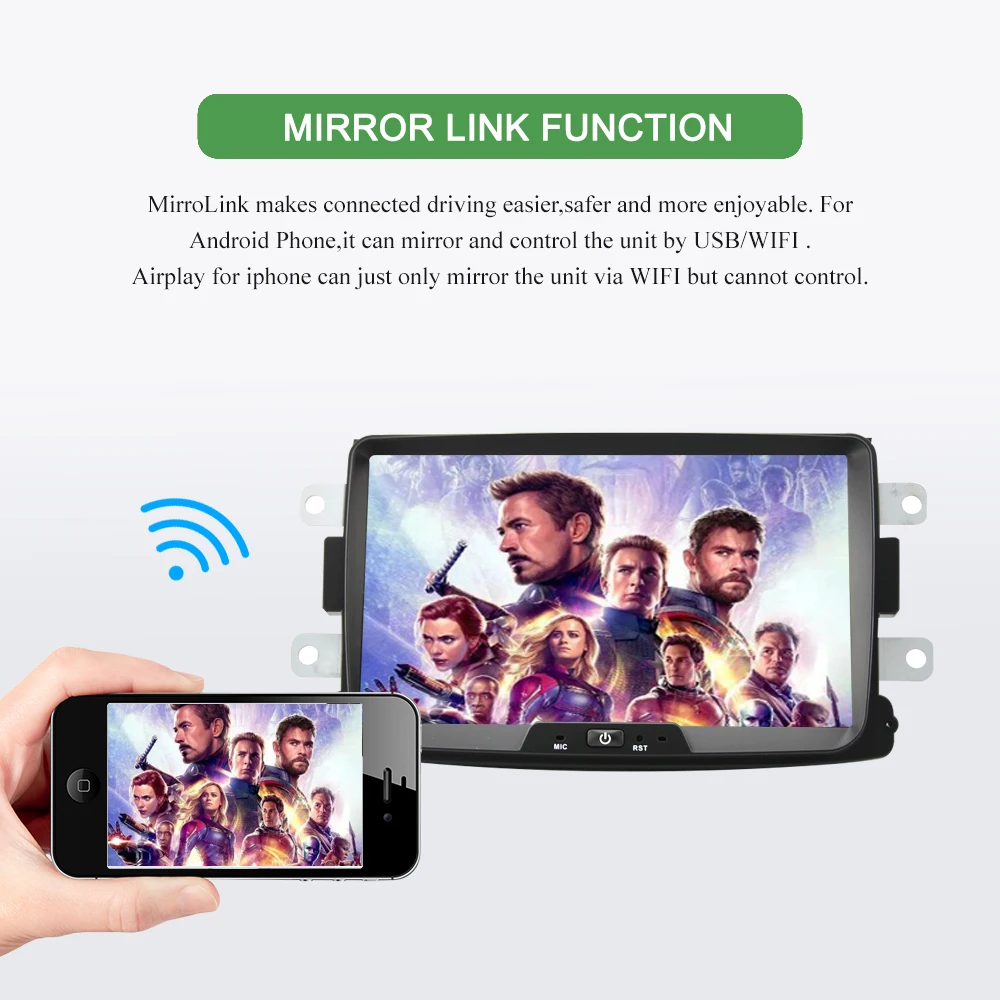 Top Bonroad 8" Android 9.0 Car Multimedia Player For Renault Duster Dacia 2012-2015 Car Radio Ram GPS Navigation 4G Rom 64G 2