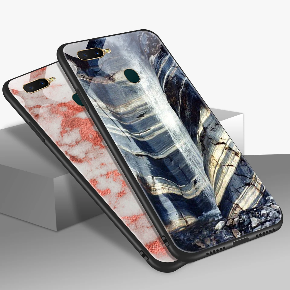 Для oppo A3 A3S A39 A5 A7 A57 ТПУ закаленное Стекло чехол для oppo AX5 AX7 модный противоударный чехол для телефона CPH1803 1901 1701 ракушками