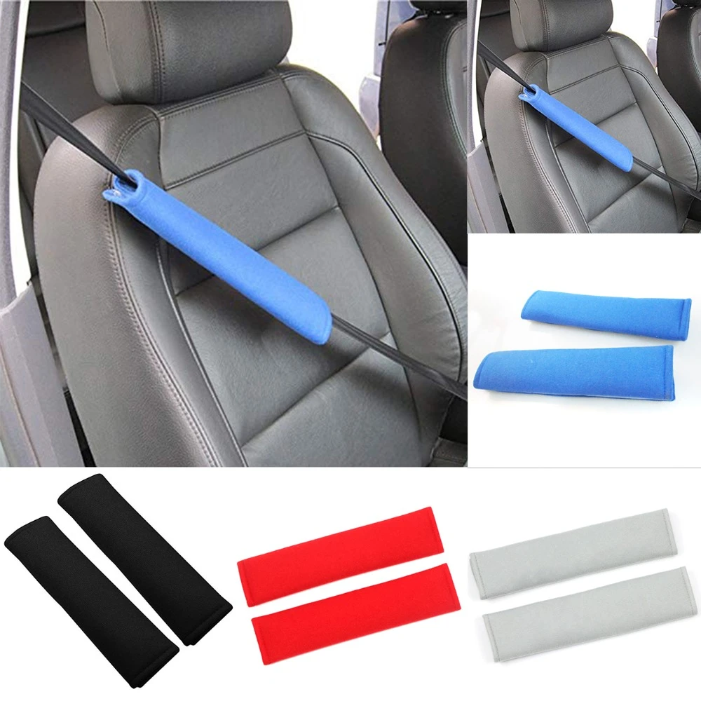 1 Pair Car Seat Belt Shoulder Pads Cover for JEEP Harness Strap Cushion Black 