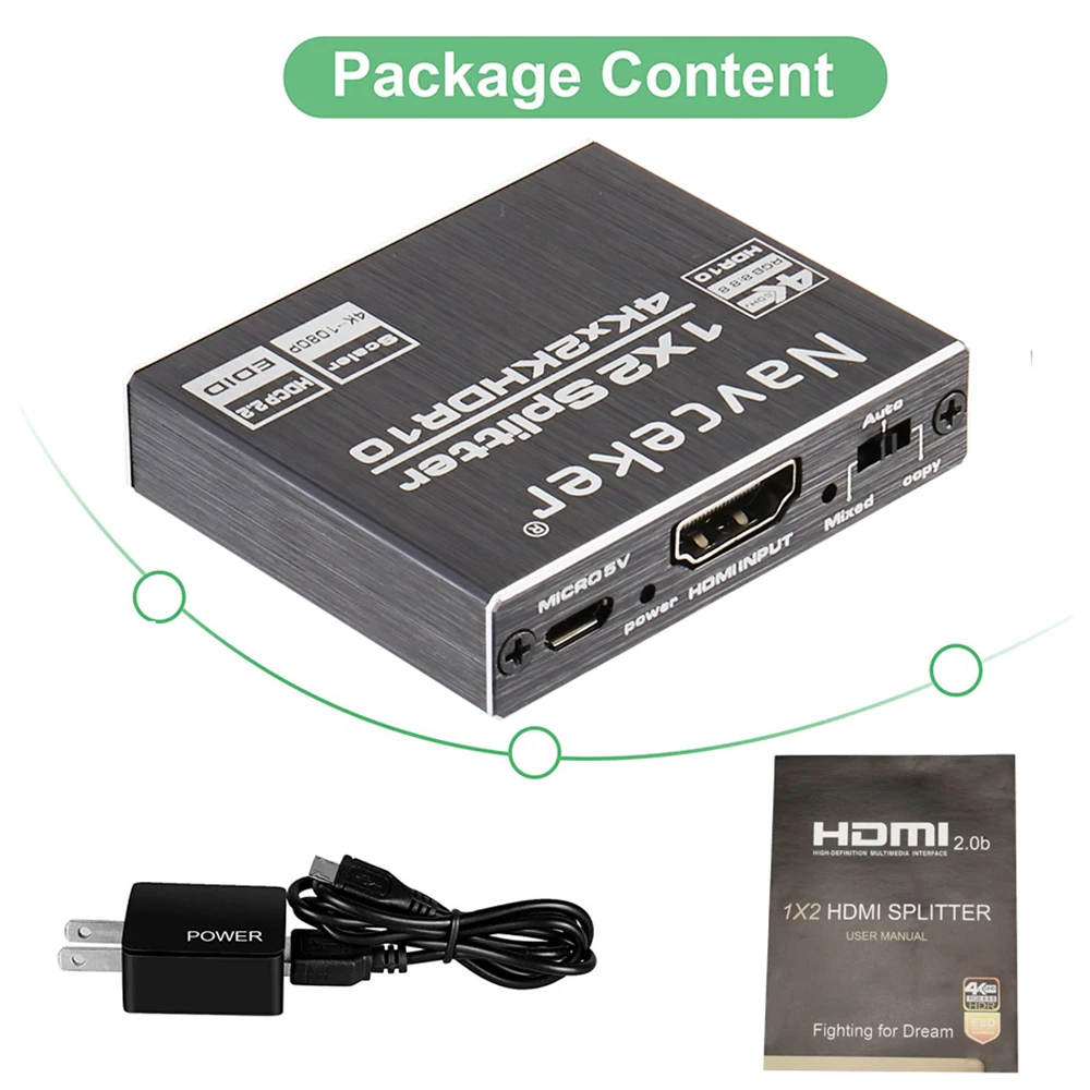 Новый разветвитель 4K 60 Гц HDR HDMI 2 0 1x2 2.0 Поддержка HDCP UHD переключатель коробка для