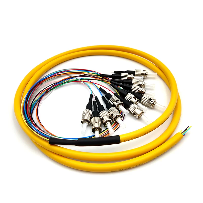 ST/UPC 12 жильный fanout волоконно оптический Pigtail SM simplex pigtail|Оптоволоконное
