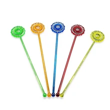 Барная посуда инструменты 21 см цвет прозрачный Подсолнух пластиковые одноразовые льда ложка для перемешивания коктейльные палочки палочка перемешивания 30 шт./лот