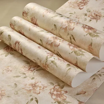 Romantic vintage floral wallpaper American garden flower wallpaper roll living room study room bedroom wedding room wall paper - Цвет: 99601