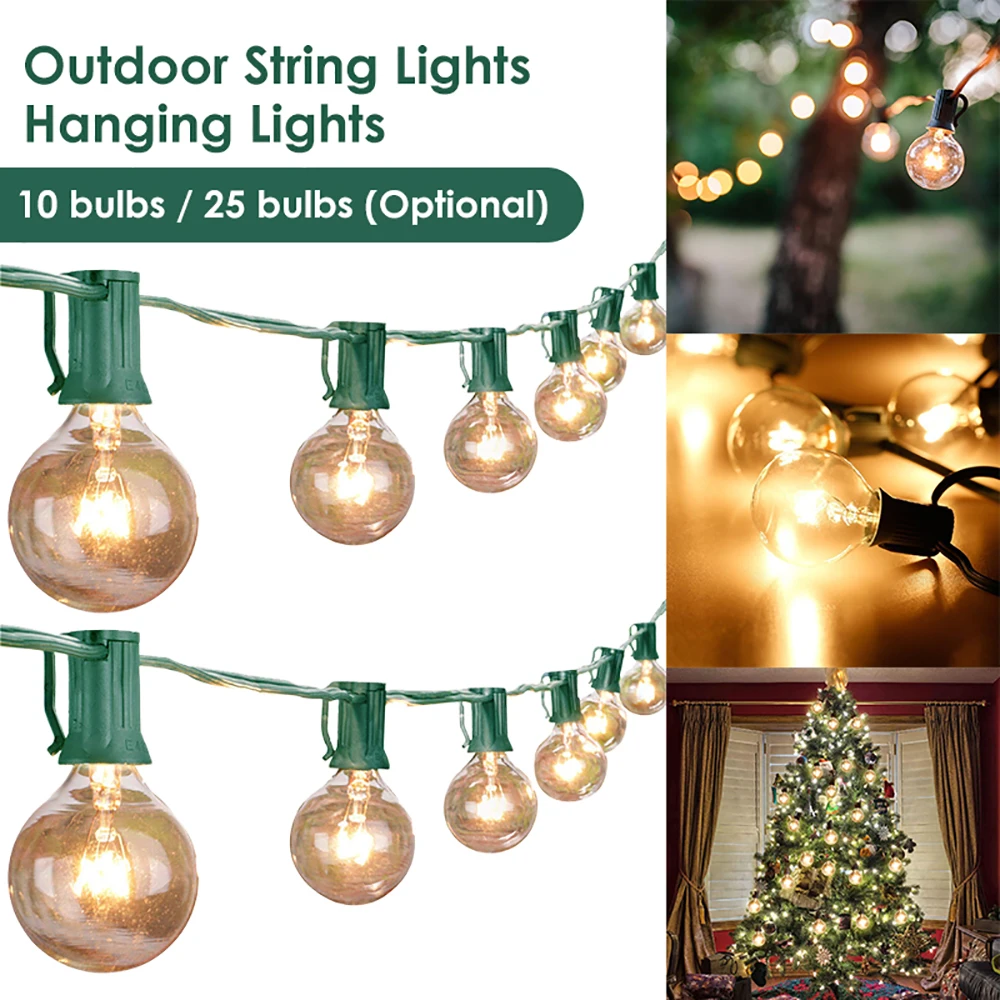 

Christmas 10/25 LED String Light Waterproof Outdoor String Lights 3.15M/7.6M Hanging Lights for Garden Holiday Wedding Party