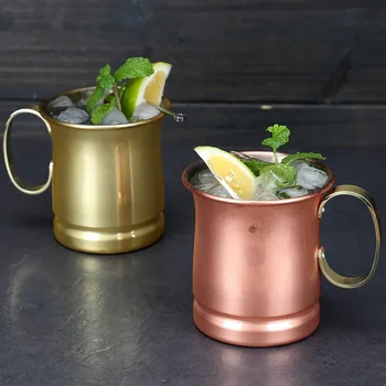 

500ml Copper alloy Mug Handle European American Style Moscow Mule Cocktail Glass Copper alloy Cup Restaurant Bar Cold Drink Cup