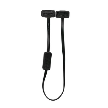 

OBD2 Extension Cable 16Pin ON/OFF Connector Diagnostic Black Automotive