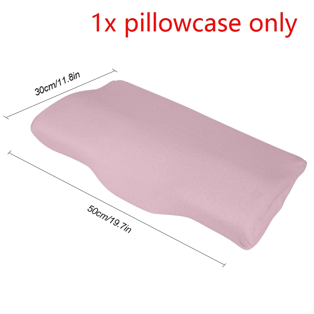 Пены памяти подушки в форме бабочки подушки для сна шеи ортопедические подушки массаж шеи боли шейки - Цвет: pink pillowcase