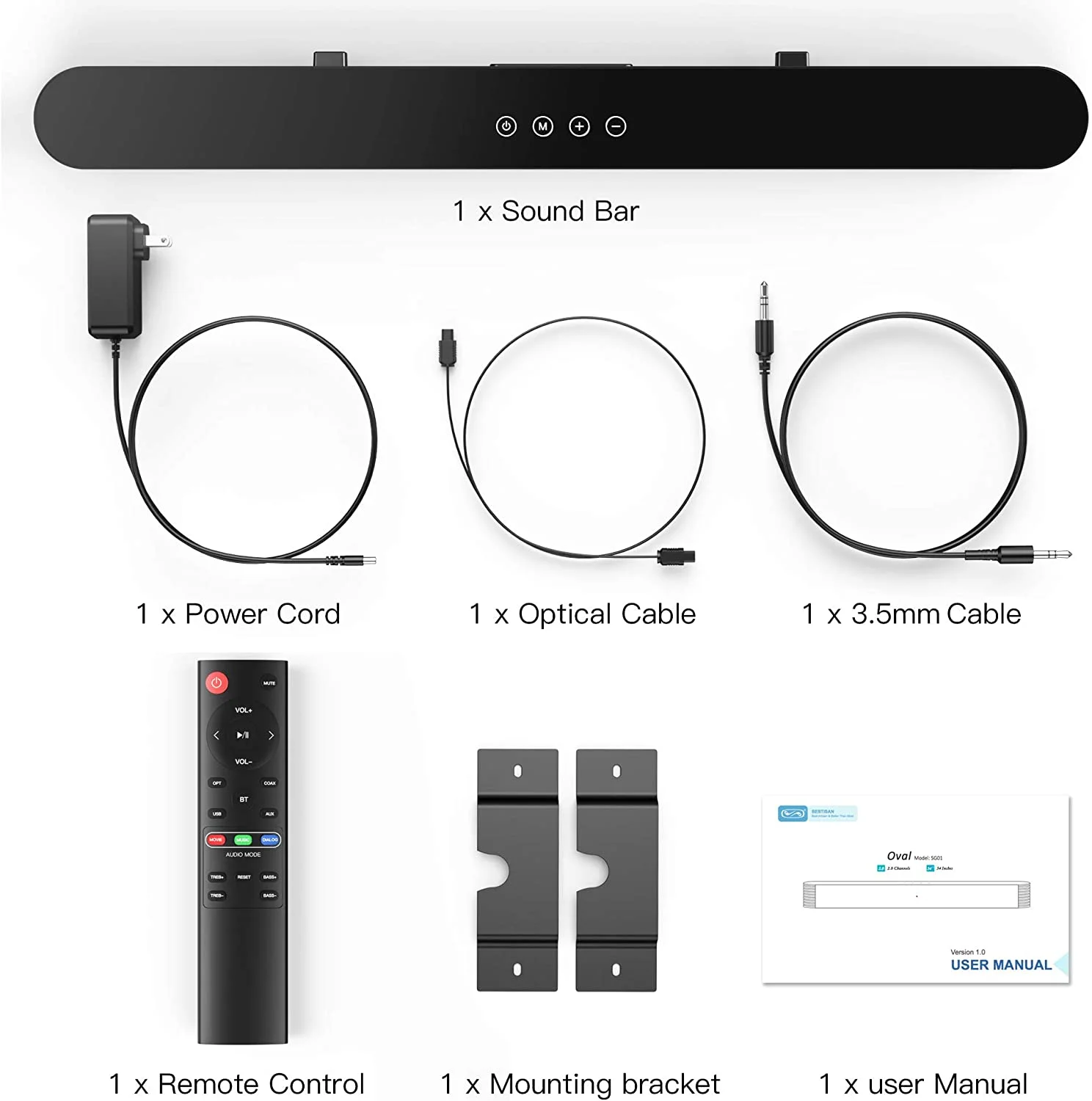 YOUXIU 60 Вт Bluetooth проводной Саундбар Hifi домашний кинотеатр система объемного