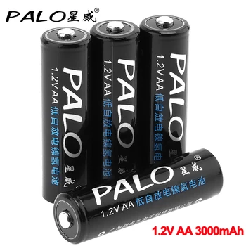 

PALO 4-16pcs 1.2V nimh 3000mAh Rechargeable AA Battery AA 2A pre-charge battery for toys Camera light low self-discharge battery