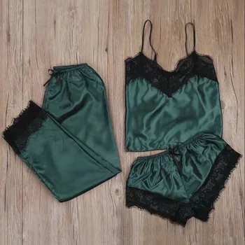 

3pcs Women Pajama Set Sexy Lingerie Set Chiffon Sleepwear Temptation Babydoll Nightwear Cute Top And Shorts Pijama Robe Sets