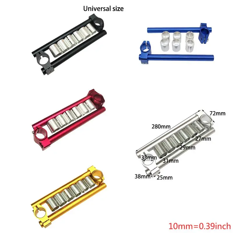 Adjustable CNC Motorbike Handlebars Clip On Fork Racer 25,29,31,33mm Removable Handlebar Motion