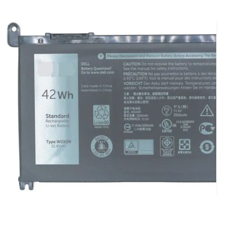 Genuína Nova Bateria Wdxor Wdx0r T2jx4 para Dell Inspiron P69g P69g001 13 5378 5379 15 5567 5570 7560 17 5770 Vostro 5471 42wh - Imagem 2