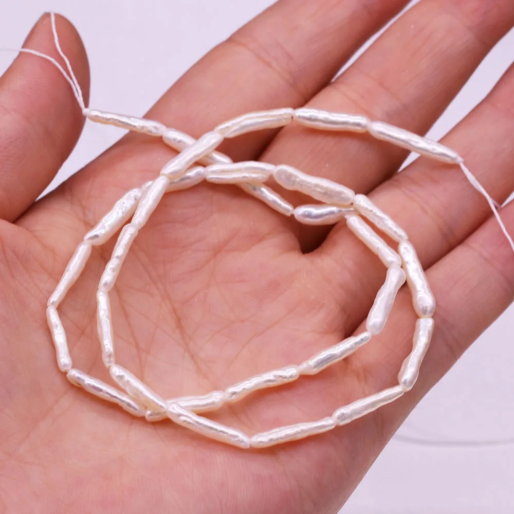 100% Natural Freshwater Pearl Beads Toothpick Shape-mini Pearls for Jewelry Making DIY Charm Accessoies Gifts Size 4x14-5x15mm