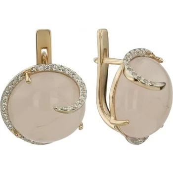 

Aloris earrings with cubic zirconia and red gold quartz