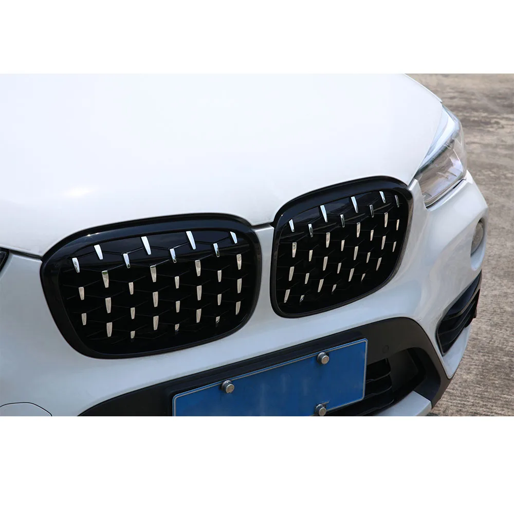 Для BMW X1 F48 F49 2016 2019 Алмазная решетка в стиле метеоритного переднего