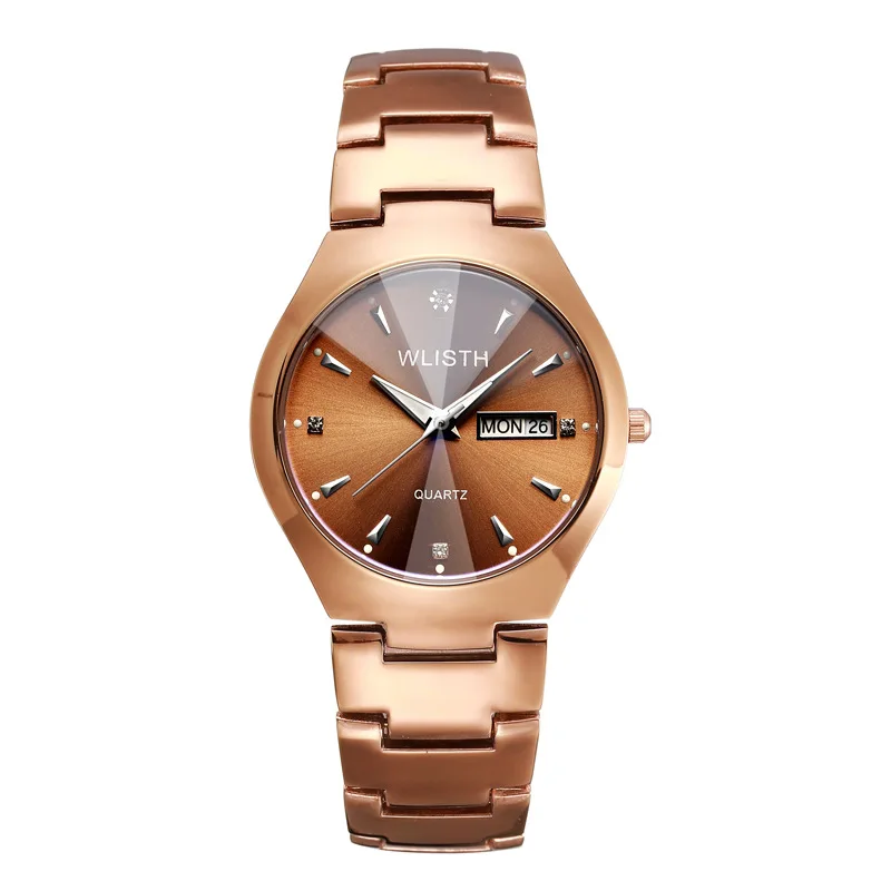 Новые модели мужские и женские Роскошные наручные часы бренд романтическая пара твердый ремешок кварцевые деловые наручные часы для влюбленных пар - Цвет: 1